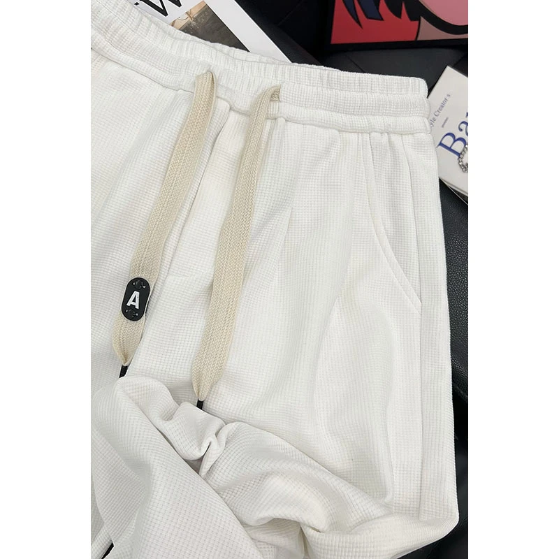 宽松阔腿裤ins男女同款束脚百搭休闲裤抽绳松紧时尚直筒情侣裤子