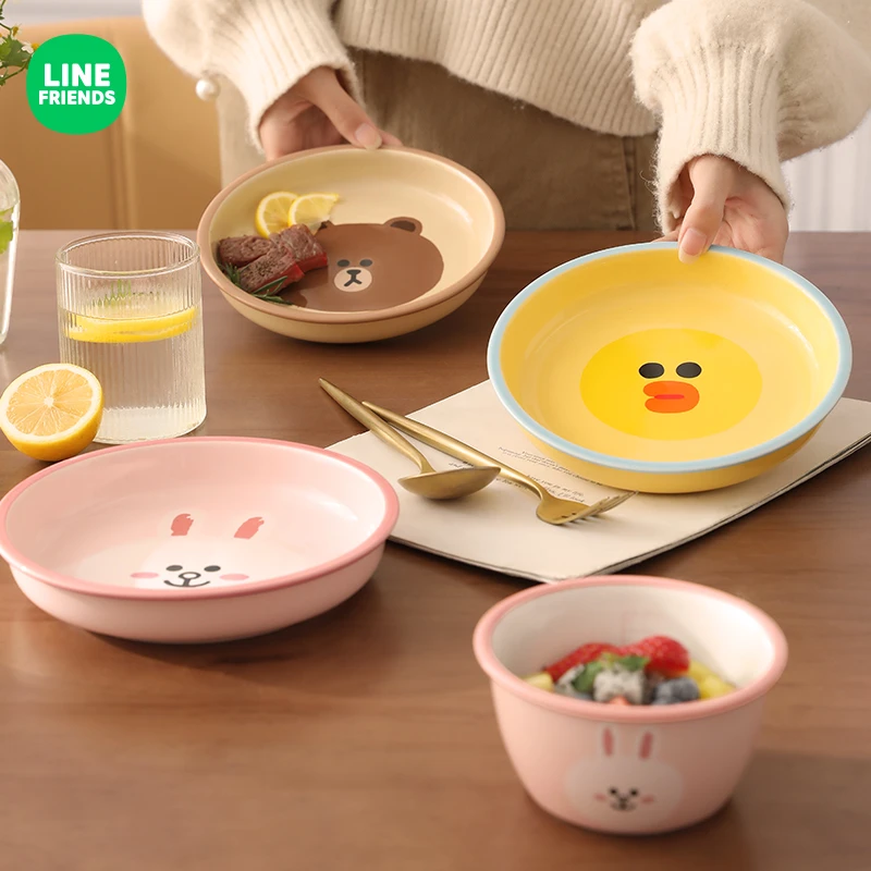 LF马卡龙正版陶瓷深盘家用汤盘可爱儿童盘子高级感西餐盘菜盘餐具