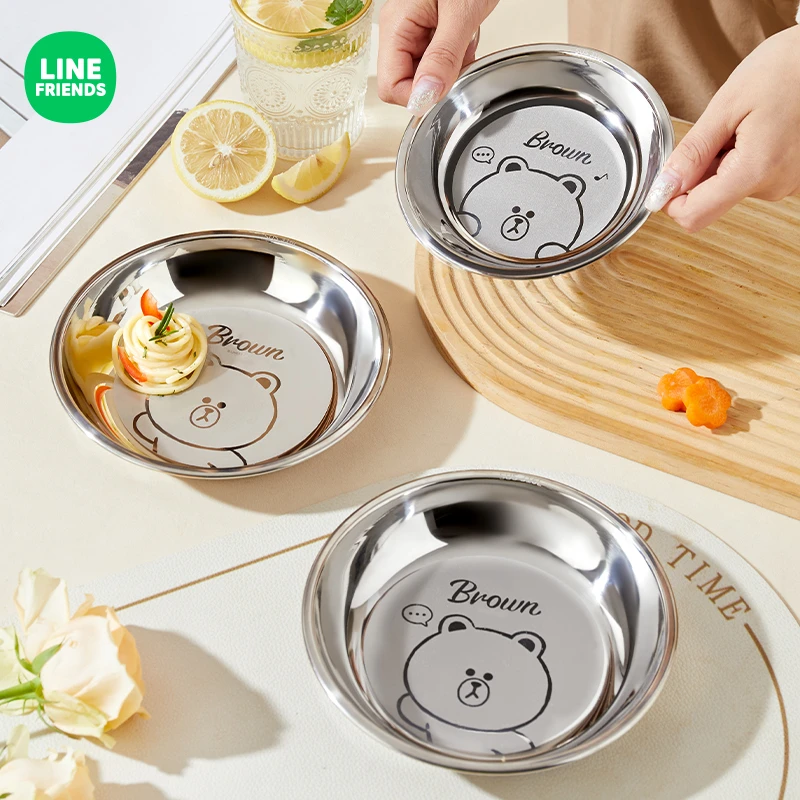 儿童辅食碗316L不锈钢食品级防摔盘子家用幼儿园宝宝餐盘吃饭餐具