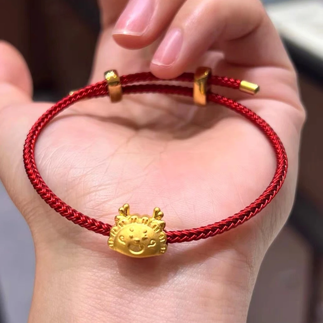 铜合金手链 龙饺手链饺子龙转运珠红绳路路通肖龙蒸饺本命年情侣