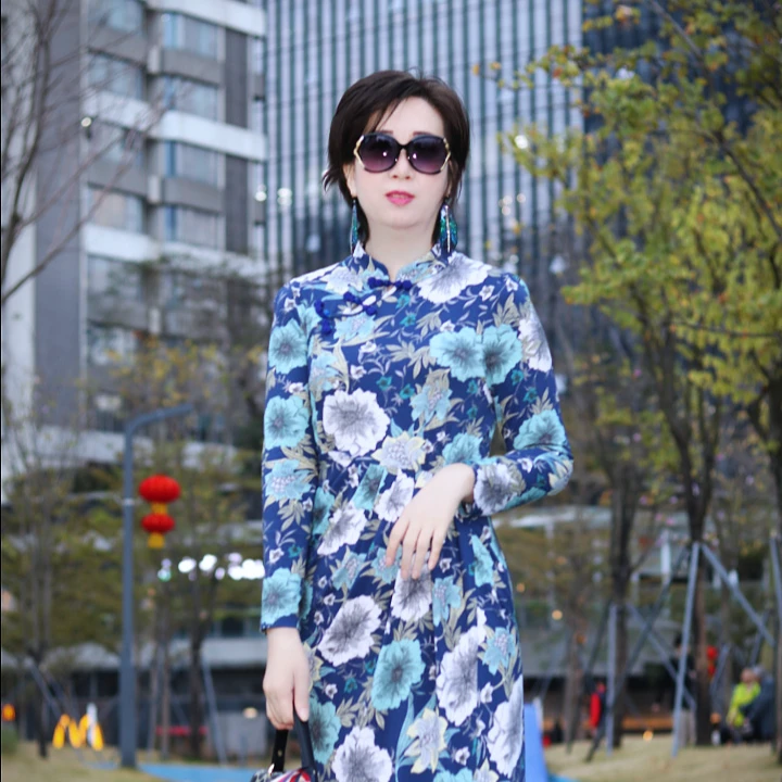 2317原创款进口面料修身长裙显瘦气质时尚洋气轻奢