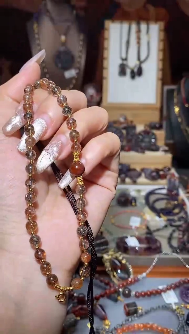【闪购商品】水晶DIY项链未镶嵌黑金超七