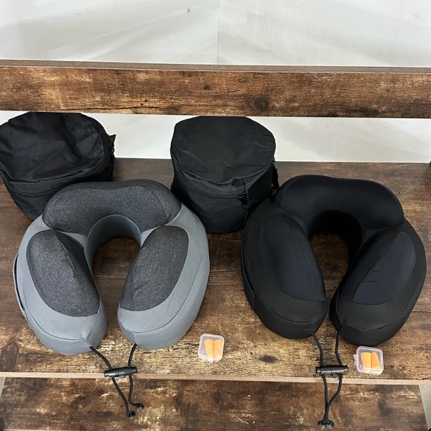 【带耳塞+收纳袋】便携折叠收纳旅行头部支撑舒适承托U型枕