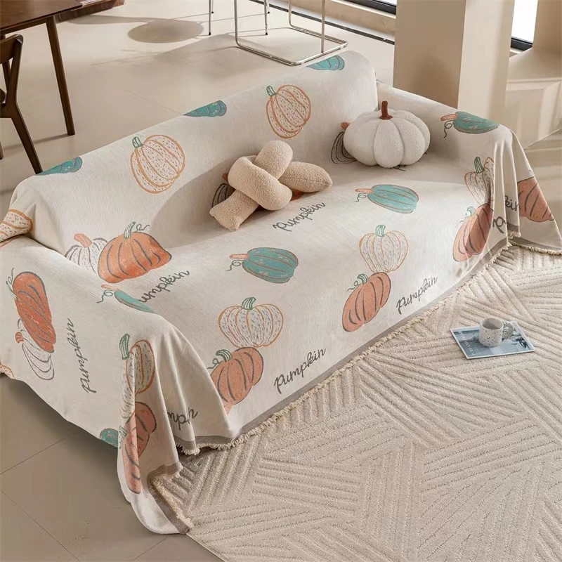 南瓜雪尼尔材质轻奢现代田园风格简约网红沙发全盖巾沙发毯通用型