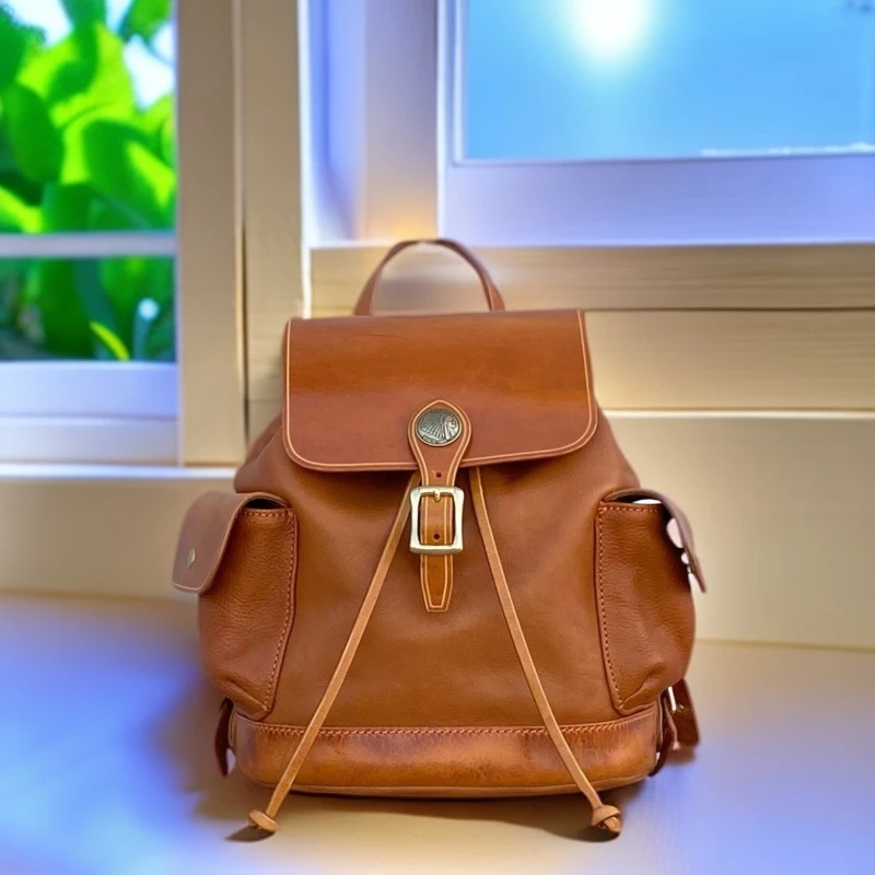 【双工牌】高端潮流时尚经典百搭牛皮双肩包2310