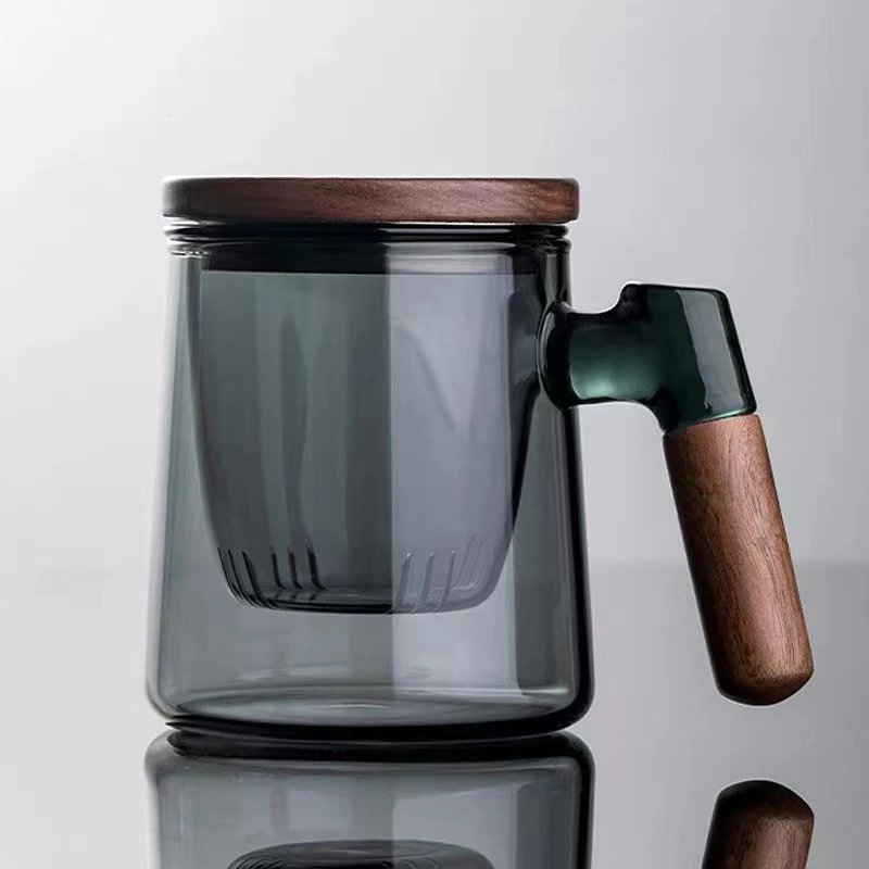 高硼硅玻璃杯大容量三件套水杯办公室茶水分离泡茶杯男士专用杯子