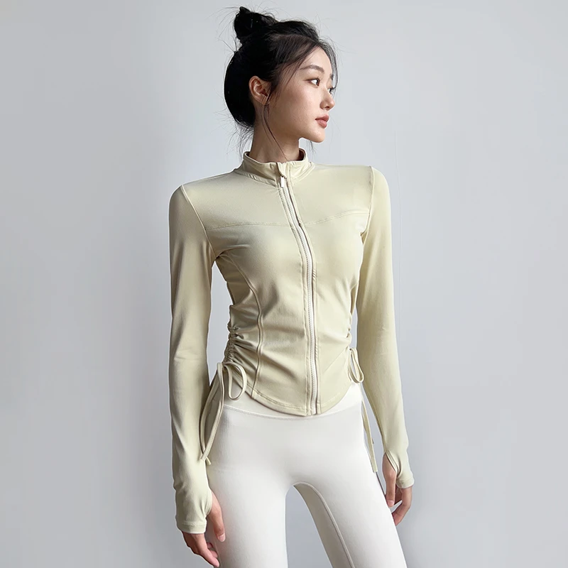 2023新款立领拉链运动外套女健身服上衣修身显瘦长袖跑步瑜伽服秋
