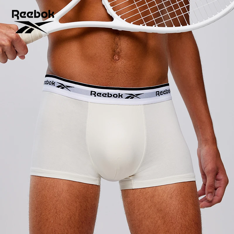 Reebok/锐步男士纯棉内裤中腰无痕透气平角个性运动舒适内裤