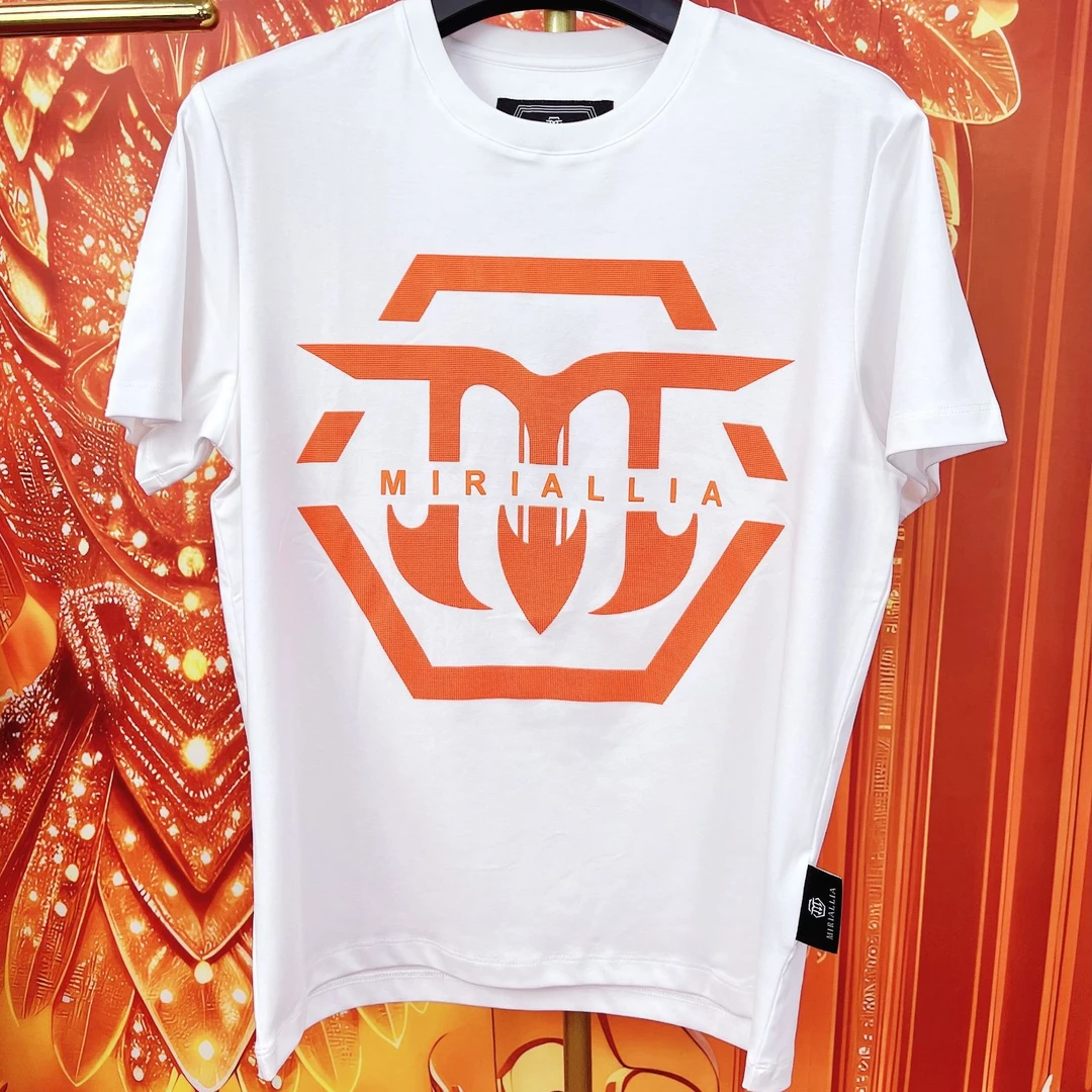 正品MIRIALLIA新款冰爽凉感潮流浮雕立体工艺修身时尚潮流百搭T恤