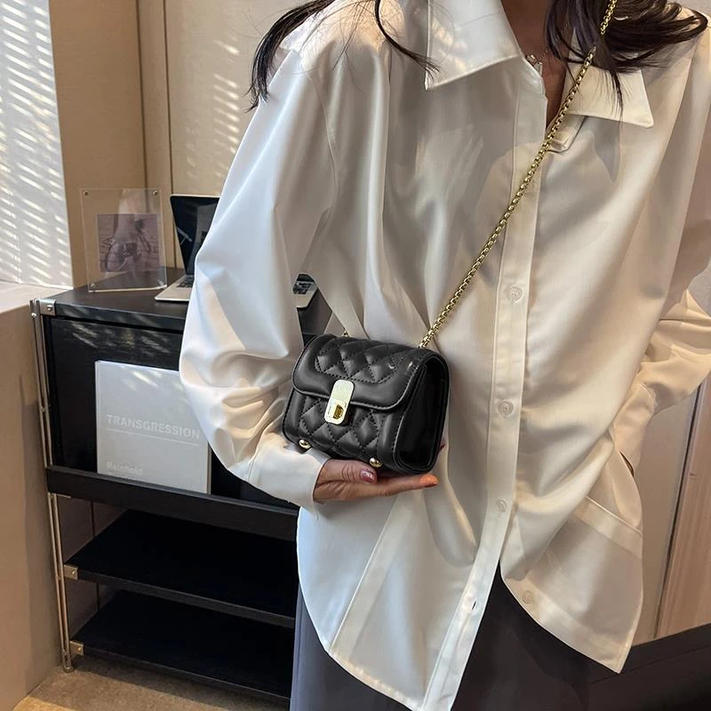 高级质感小包包女2023新款今年流行迷你百搭菱格链条包爆款斜挎包