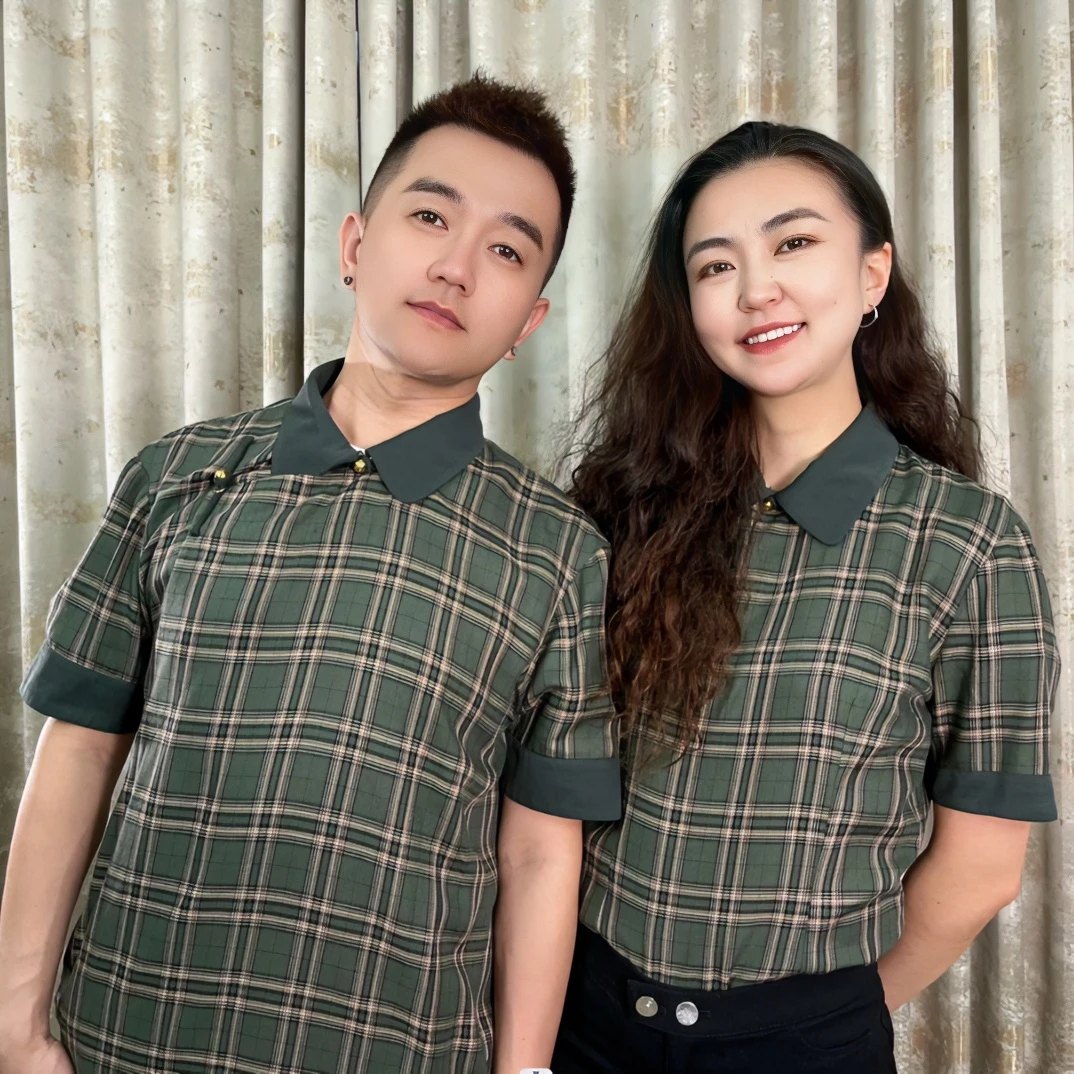 乌苏娜艾米莉时尚简约格子半袖