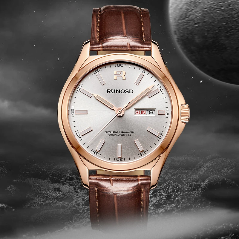 RUNOSD R/斯诺威登高端夜光手表全自动机械表男士时尚休闲腕表
