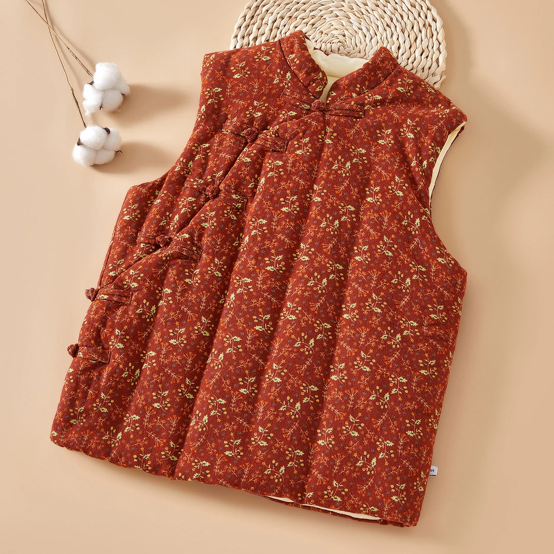 成人女士纯棉花秋冬季马甲中式风格棉背心坎肩居家内外穿保暖马夹