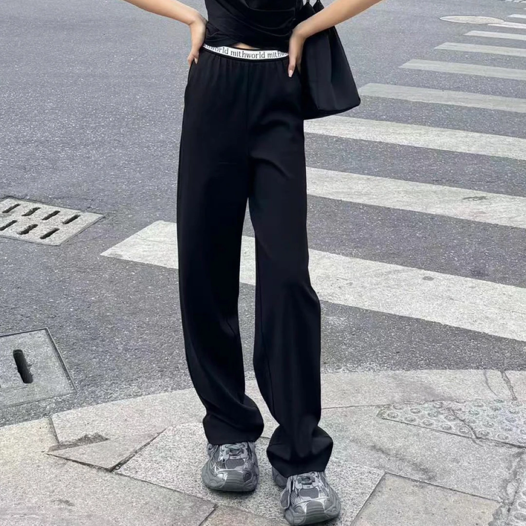 mithworld长裤 | ✨新品logo织带黑色休闲裤2273