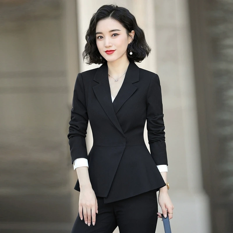 西装套装女春秋新款白领正装气质时尚高端职业装美容师工作服外套