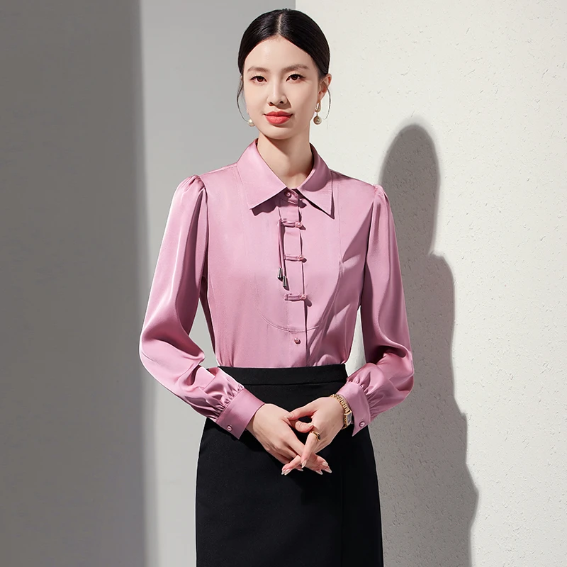 轻职场气质女士衬衫春秋高级感新中式国风职业正装工作服时尚衬衣