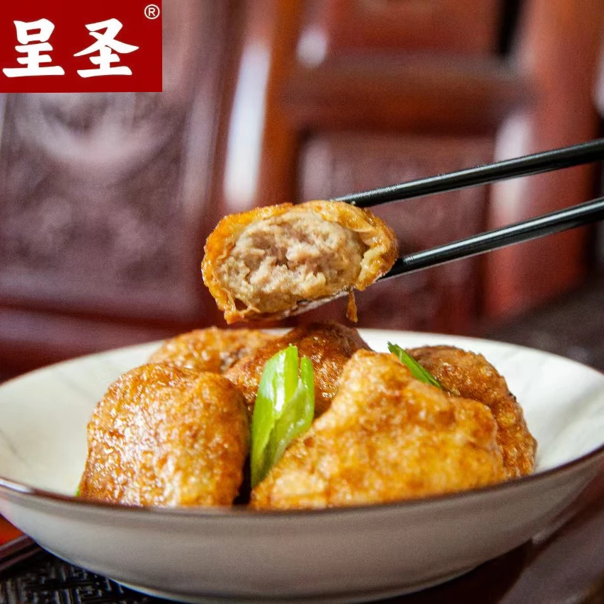 呈圣手工水面筋塞土猪肉（6只/240克/盒） 外皮口感弹韧肉馅饱满