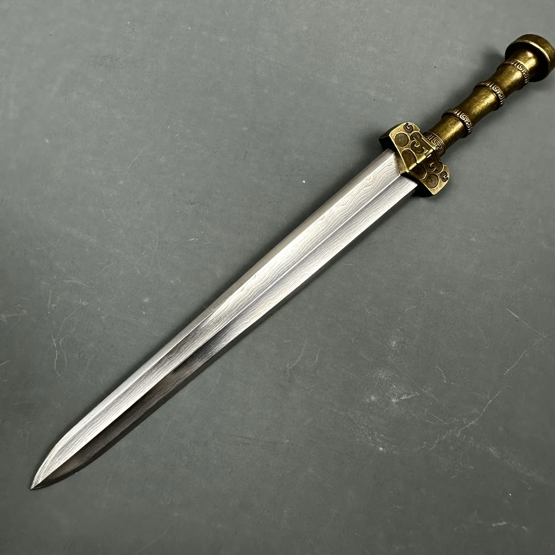 迷你越王剑龙泉花纹钢小剑金属茶刀茶针微型冷兵器工艺品桌面摆件