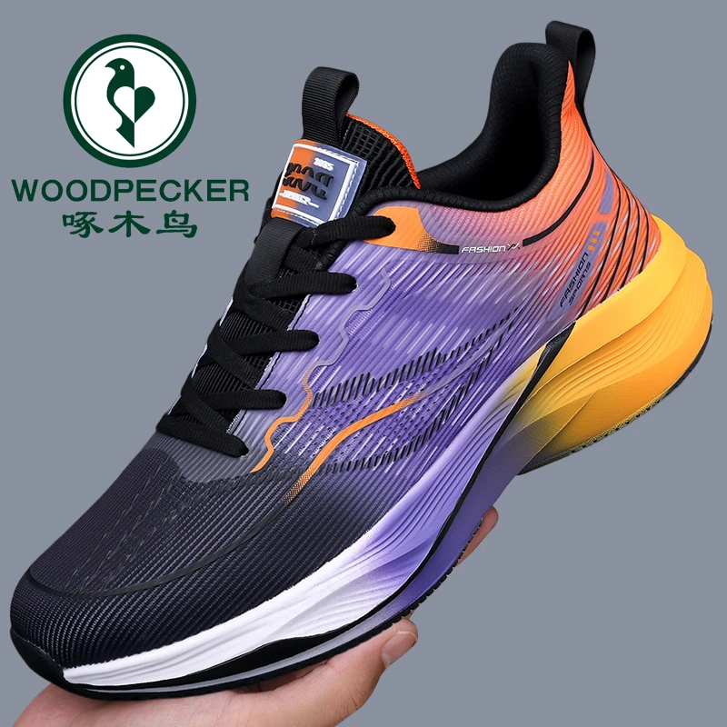 啄木鸟正品跑步鞋花色男士运动鞋潮流百搭2024秋季新款健身运动潮
