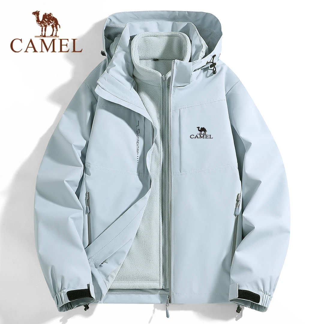 CAMEL骆驼户外三合一冲锋衣秋冬季男女山野旅行防水防风情侣外套