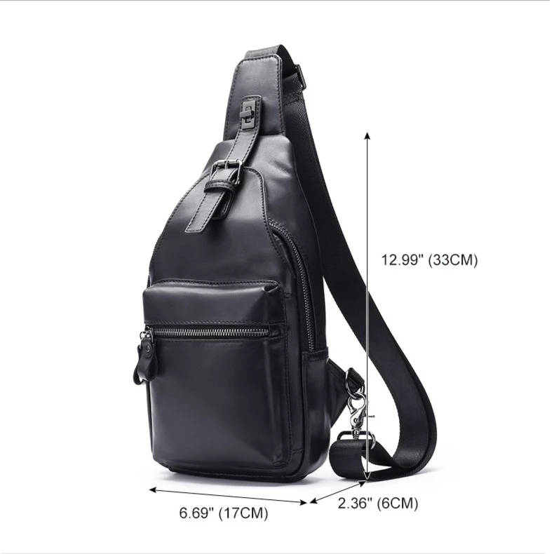头层牛皮男士胸包多功能斜挎包单肩包百搭大容量个性质感时尚真皮