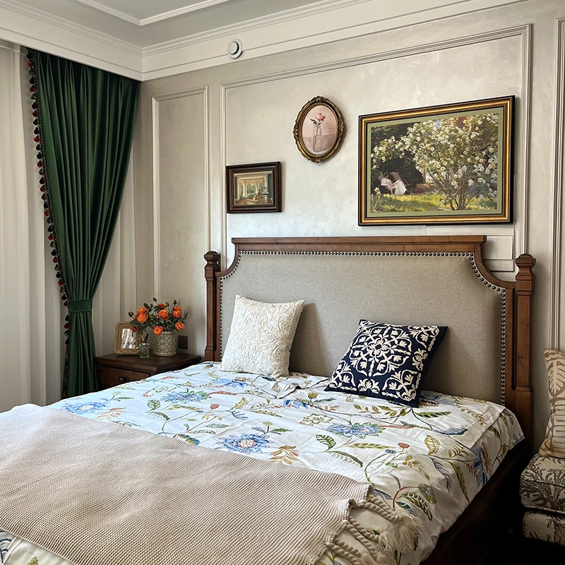 中古复古法式客厅沙发背景墙餐厅玄关挂画现代小清新绿色系装饰画