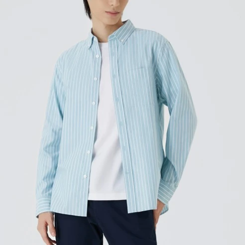 十如仕休闲时尚春夏翻领长袖衬衫梭织户外舒适方领经典男款C07