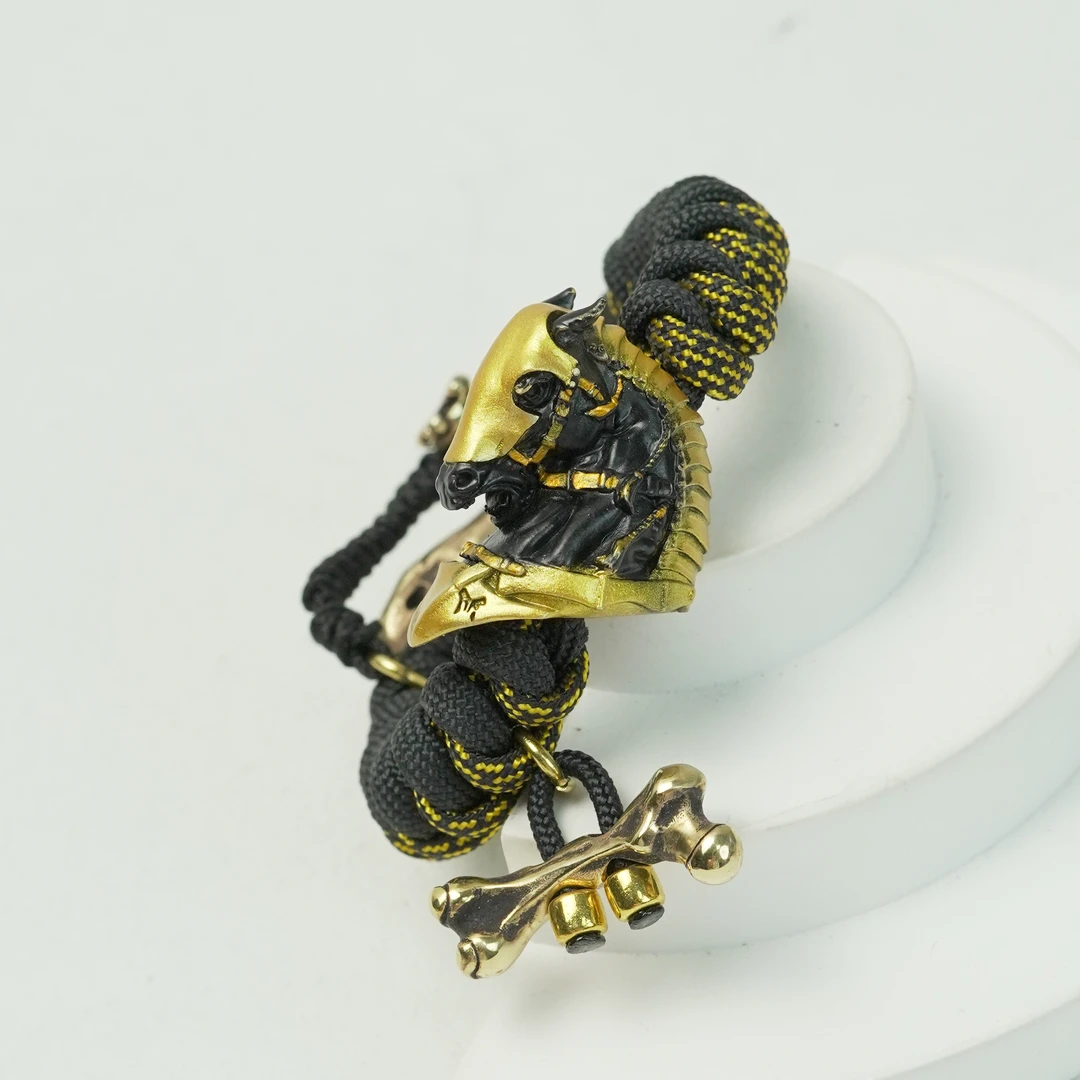 显若 黄铜布艺手链 战马黄铜原创设计手工编织手链