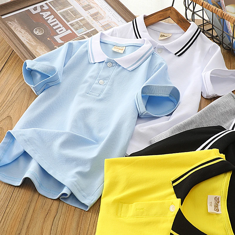 男童翻领Polo衫2024夏季新款轻薄休闲儿童T恤中大童纯棉半袖上衣