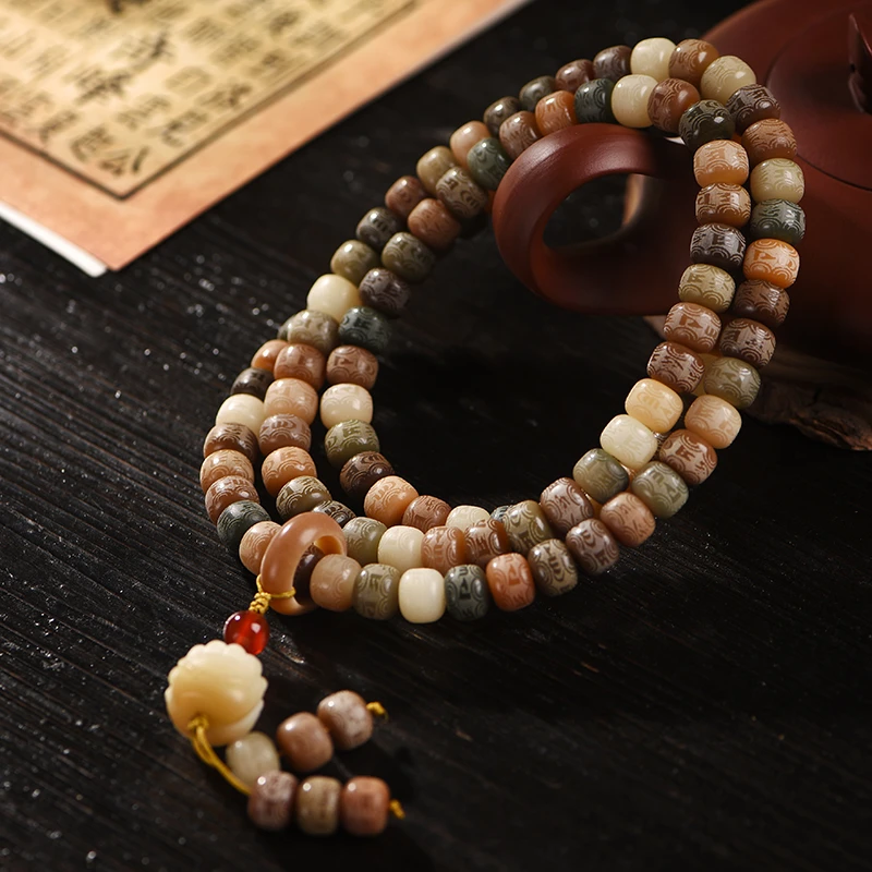 【红颜文创】【敦煌问天】六字箴言佛手108颗8*10mm 安安又 平平手持