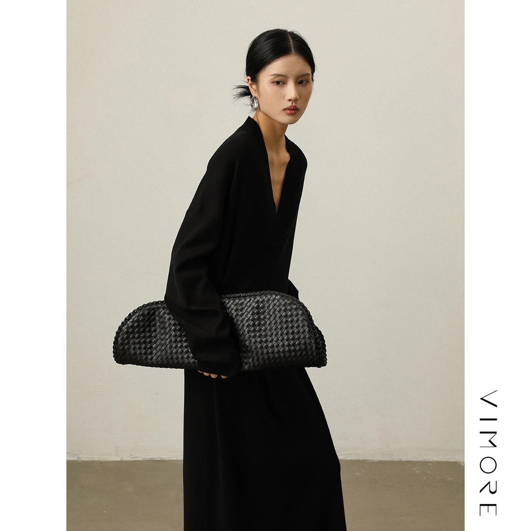 VIMORE未沫高级感H型直筒针织连衣裙秋款宽松长款冷淡风YM24607