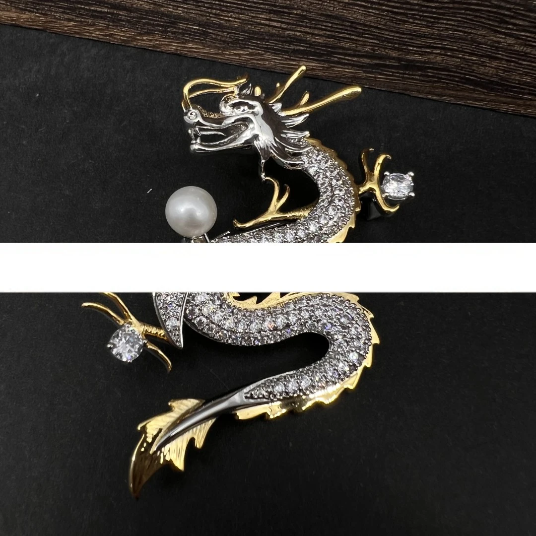 1403银色珠珠龙-胸针8LXT1403SS