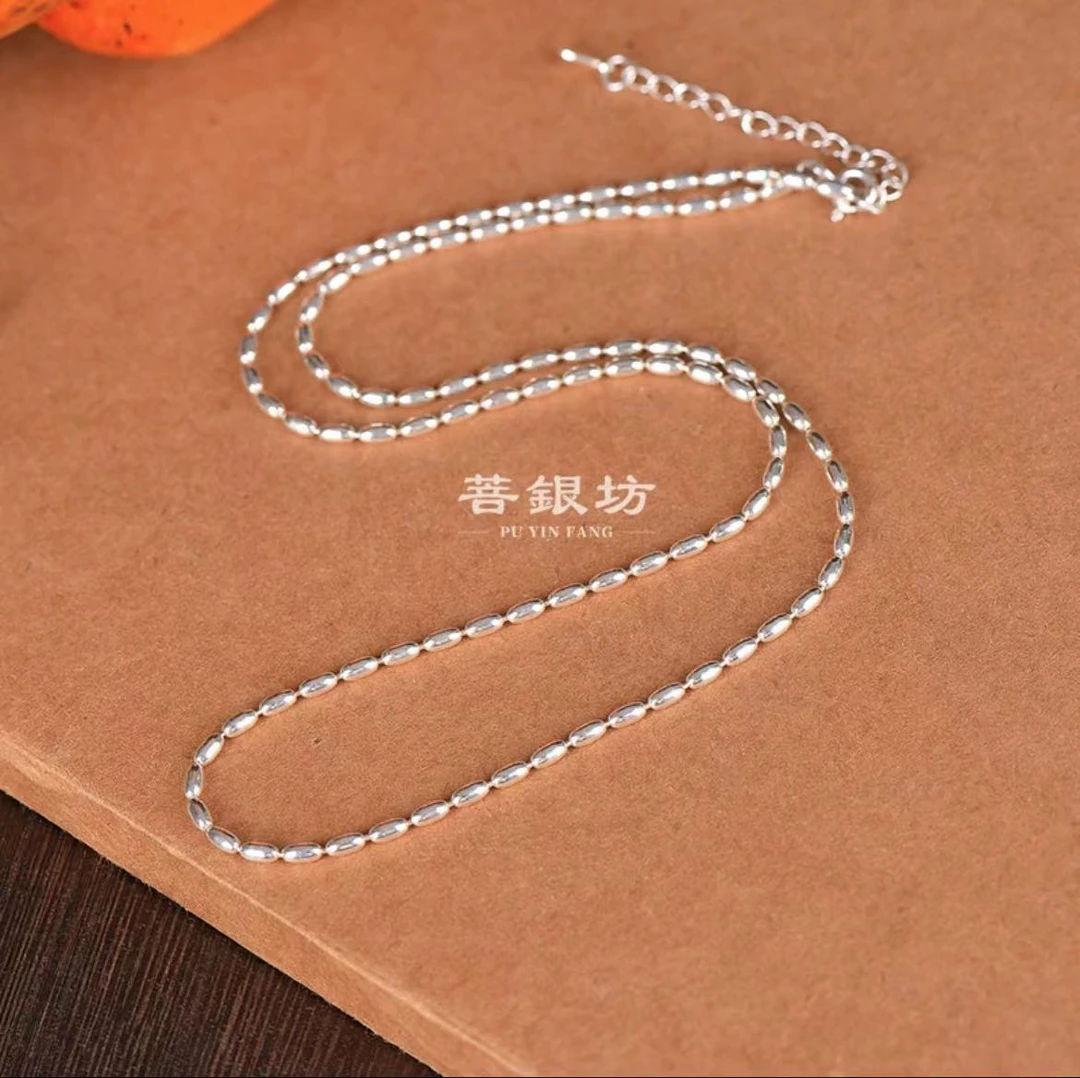 链子925银 【菩银坊】米珠链 45cm 和 55cm 可选