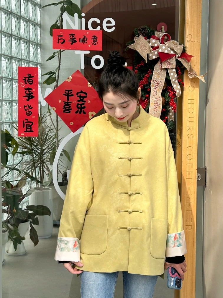 唐装上衣 豆绿松鼠