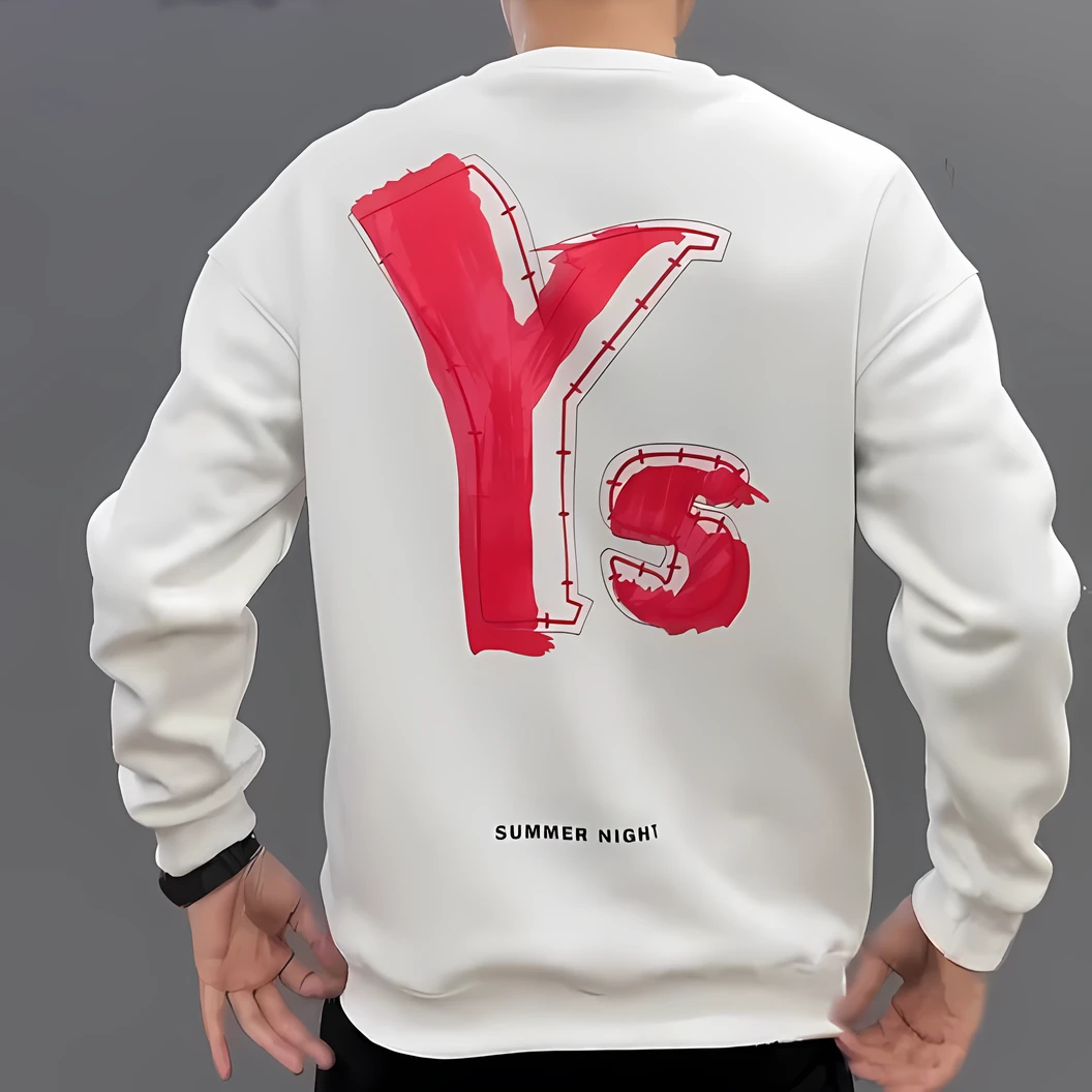 新款秋冬季圆领卫衣时尚休闲情侣长袖加绒卫衣印花男士潮流秋冬款