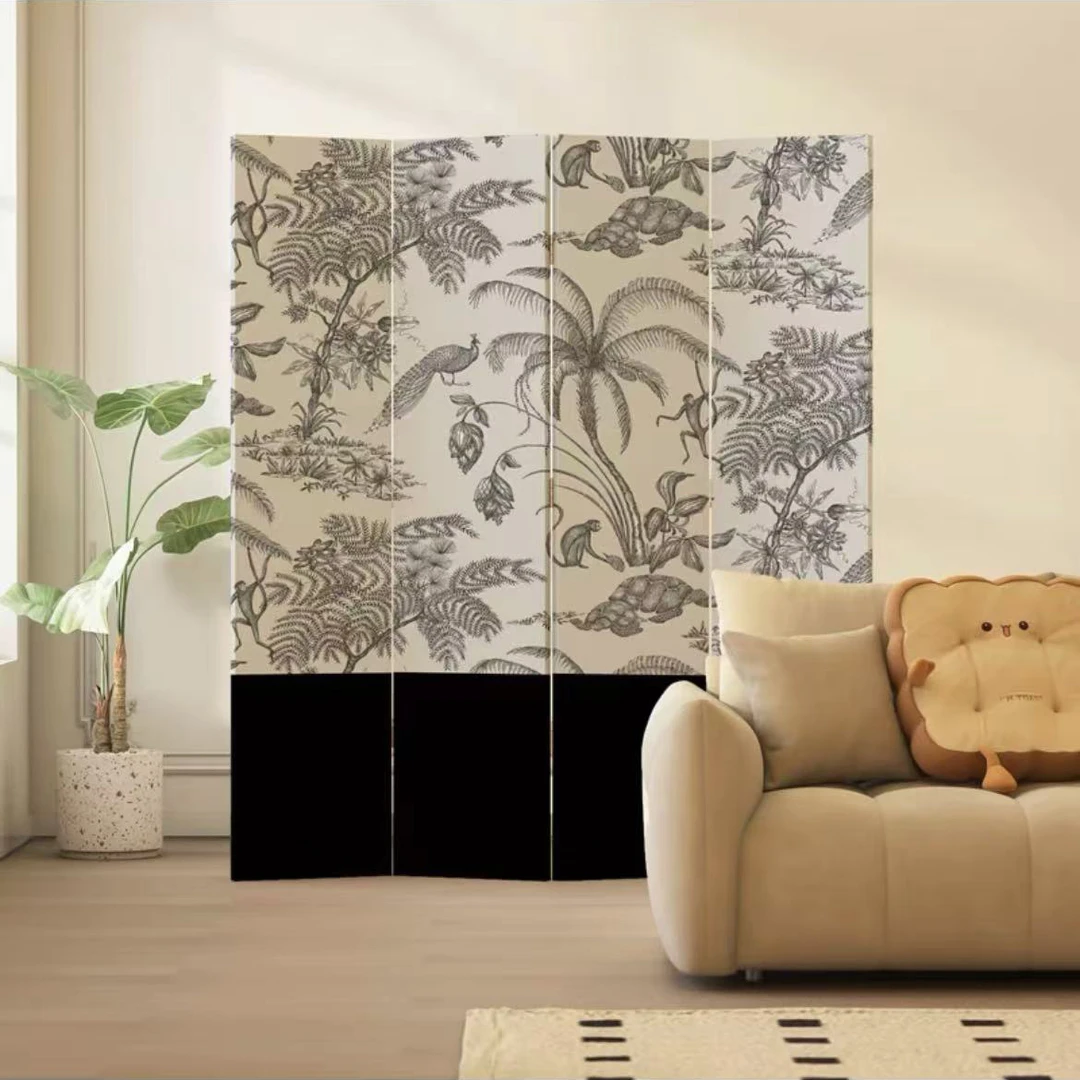 法式中古屏风隔断客厅可折叠移动家用房间进门遮挡创意装饰屏风