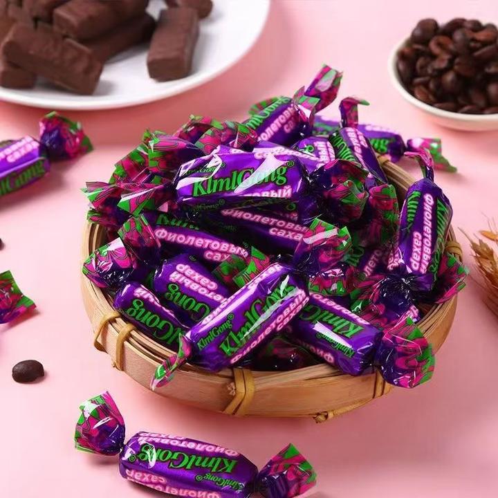 【到手500】紫皮糖俄罗斯风味果仁夹心巧克力喜糖经典紫皮糖