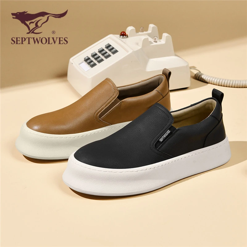 七匹狼板鞋男士舒适四季透气软底增高时尚英伦风百搭休闲男鞋0590