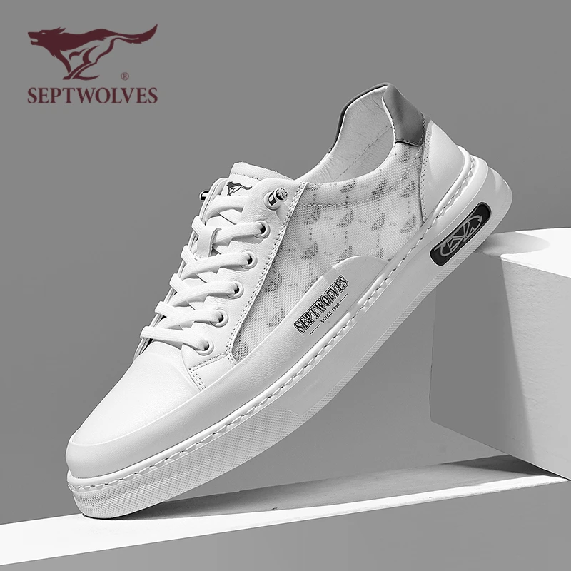七匹狼男鞋四季透气小白鞋男年新款轻便休闲板鞋男士男士休闲鞋