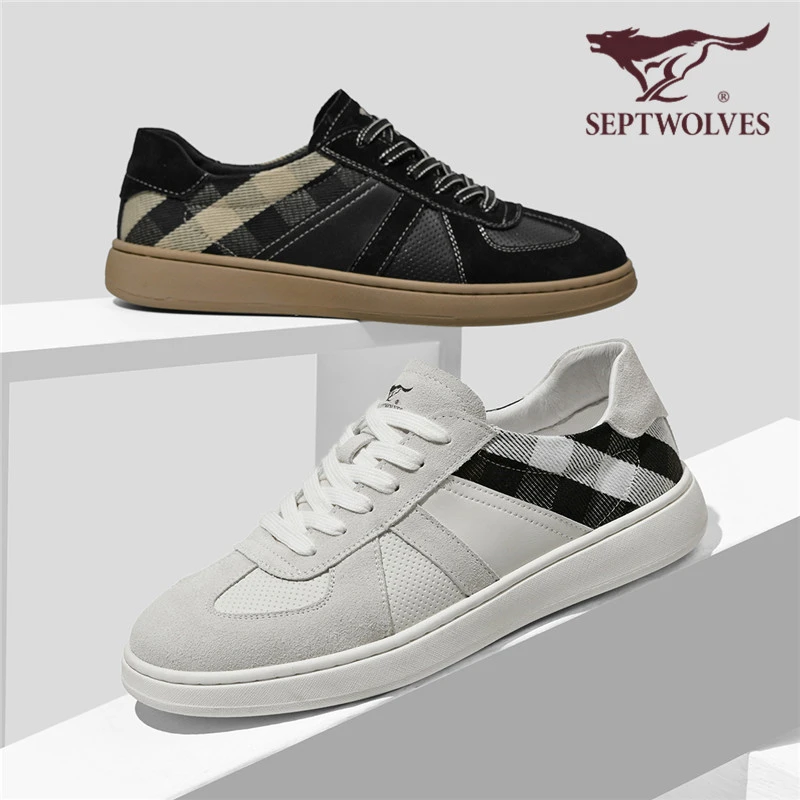 七匹狼低帮板鞋男秋季新款阿甘鞋原创户外时尚休闲德训小白鞋0094