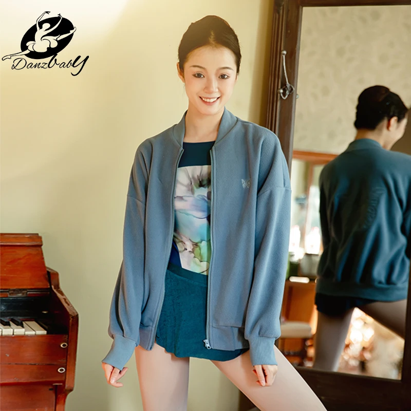 Danzbaby芭蕾舞练功服长袖冬季舞蹈服2022年新款毛衣 刺绣开衫B40