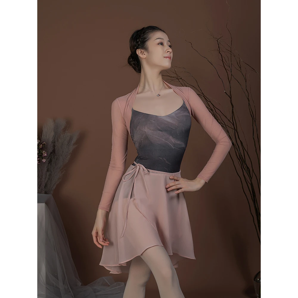 danzbaby芭蕾舞练功服上衣舞蹈网纱坎肩空调短上衣古典舞开衫B68