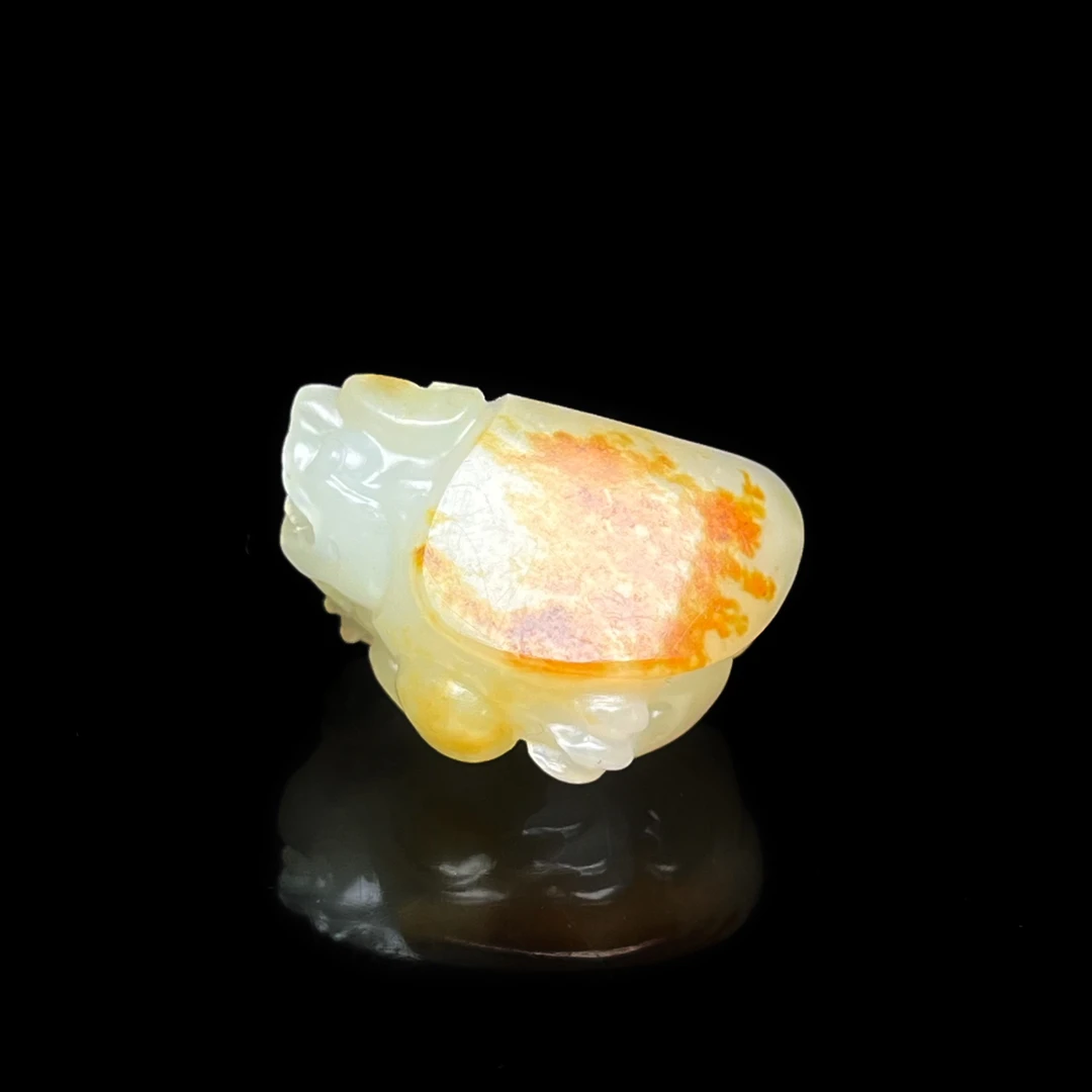 【瑞兽小龙龟】新疆和田玉 红皮青白 油细挂件 重7.6克