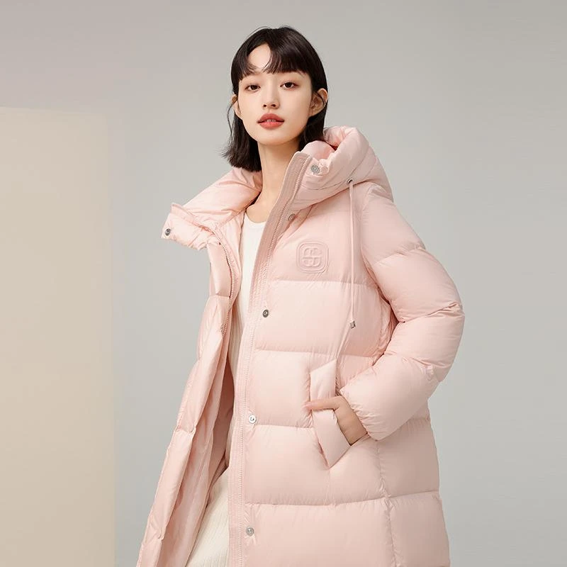 【零压系列】璧歌2024秋冬季女士韩版保暖长款羽绒服