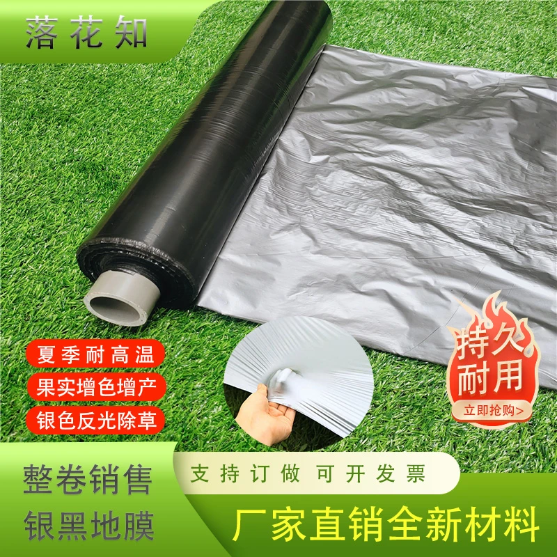 银灰色地膜荧光膜农用草莓辣椒除草农作物保温保湿反光塑料膜加厚