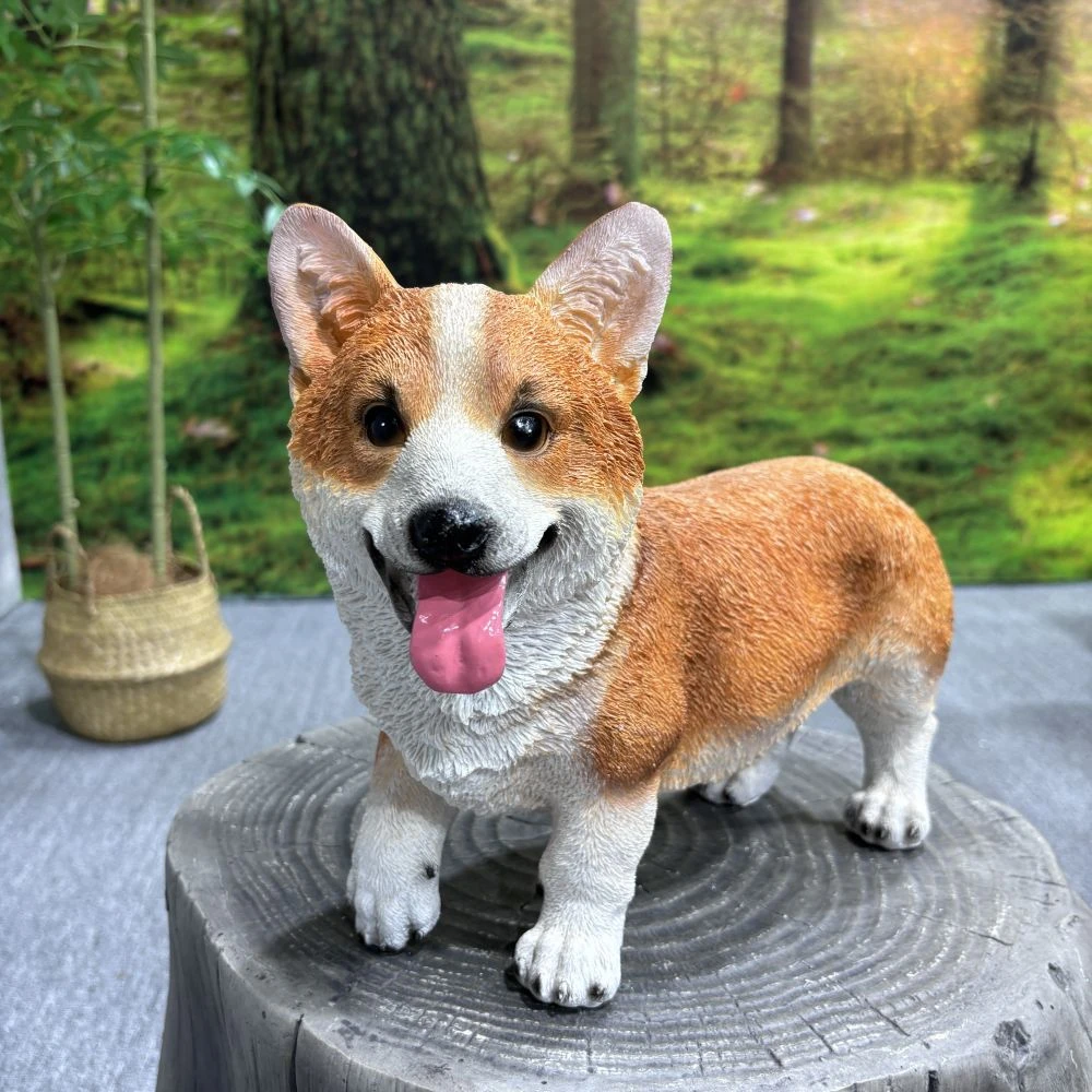 柯基狗狗仿摆件真室内玄光电视柜动物花园庭院家居装饰品摆件