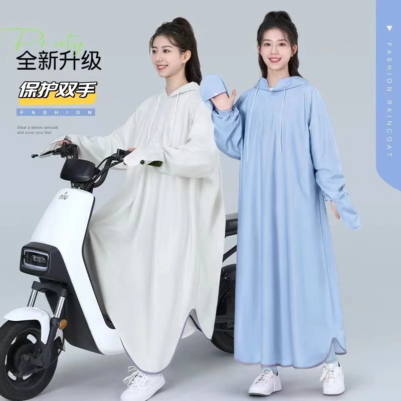有袖雨衣电动车摩托车雨披单人男女士成人加大加厚自行车骑行雨衣