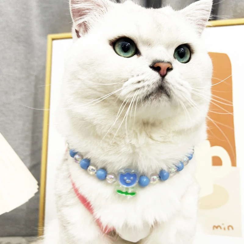 甜美风猫咪项链可爱小猫项圈金银渐层布偶蓝猫英美短围脖宠物挂饰