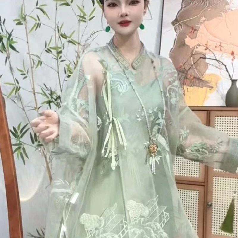 代佳莉2024年夏季新款日常新中式休闲气质上衣和吊带(7104+7112)