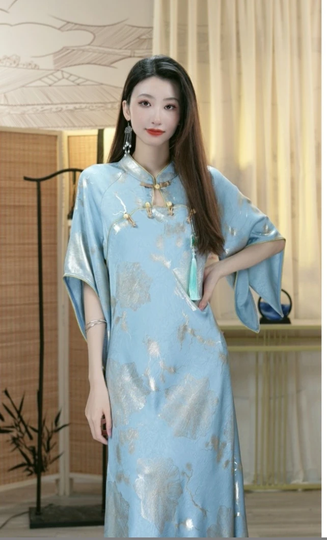 代佳莉夏季新款新中式国风复古显瘦修身日常裙子（3692）